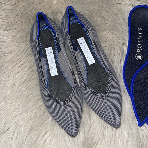 Rothy's Shoes - Rothys The Point Cloud Grey Birdseye Flats